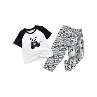 威奇猫夏款莫代尔儿童成人短袖短裤家居服睡衣套装可亲子熊猫家族