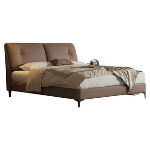 政府补贴喜临门现代简约中古复古风真皮床主卧大床高端床 缓缓Pro