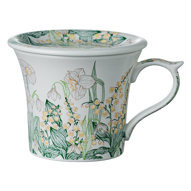 高级感油画风铃花马克杯咖啡杯