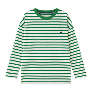 【重磅】NAUTICA童装男童女童长袖条纹T恤春秋季薄款卫衣美式复古