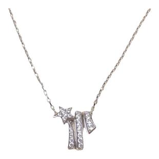 彗星项链 女纯银925白金仿真钻星星五角星圆环吊坠锁骨链高级名媛