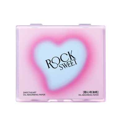 摇滚甜心吸油纸带粉扑镜子