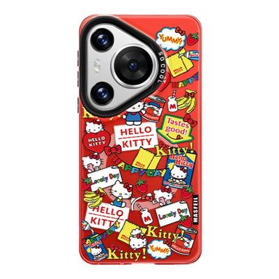 MASFEIL × 红色凯蒂贴纸适用华为Pura70手机壳磁吸p70/p60pro新款蛇年可爱p50高级p40带支架全包保护套Ultra