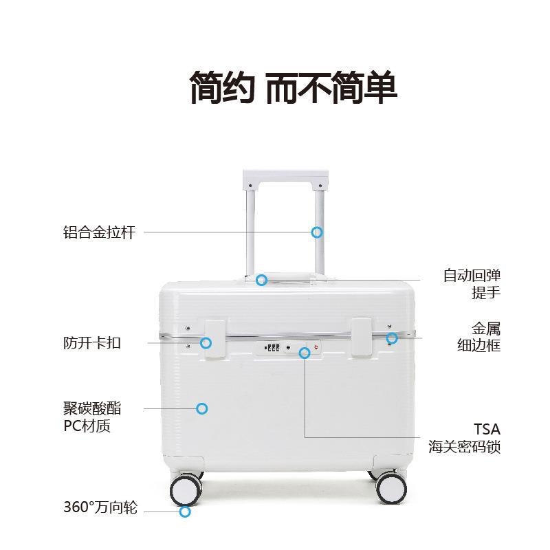 新款上翻盖铝框登机箱18寸女摄像拉杆箱20寸男行李箱旅行箱箱包22