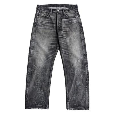 威络旧化水洗黑牛九分赤耳牛