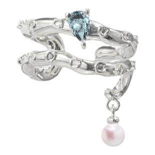 PEARLONA金弦同款深海浮游系列章鱼腿巴洛克珍珠耳骨夹无耳洞