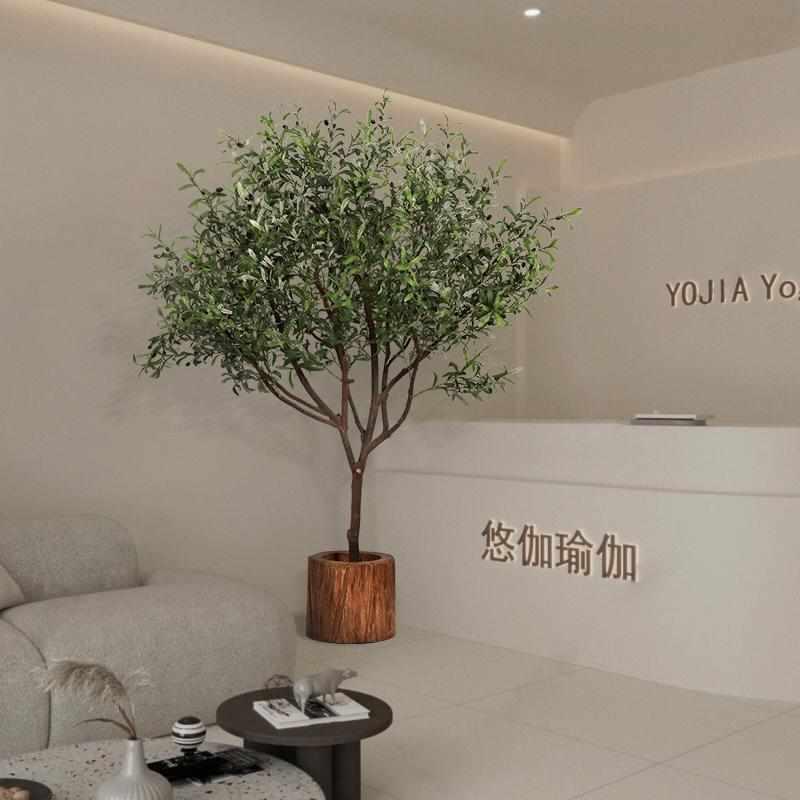仿真大型橄榄树服装店门店假绿植高级感装饰落地植物盆栽摆件