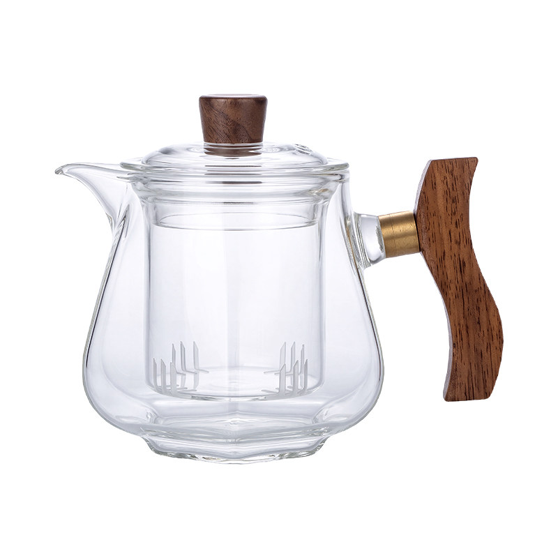 鑫凤祥六角木璃泡茶壶玻璃茶壶加厚耐热煮茶壶