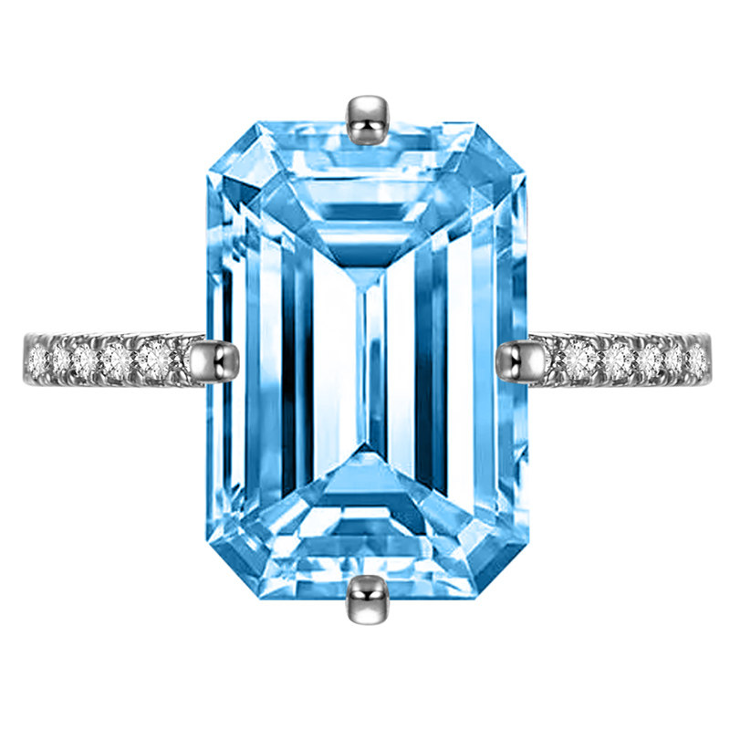 JEWELLWANG1克拉蓝色钻石戒指