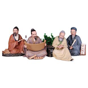 古代十大名医雕塑摆件 中医馆摆件养生茶馆装饰品中医氛围装饰