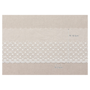 韩国进口纯棉刺绣欧根纱蕾丝花边国王装饰娃衣服装配饰18.5厘米宽