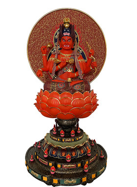 爱染明王摆件圆雕香樟木