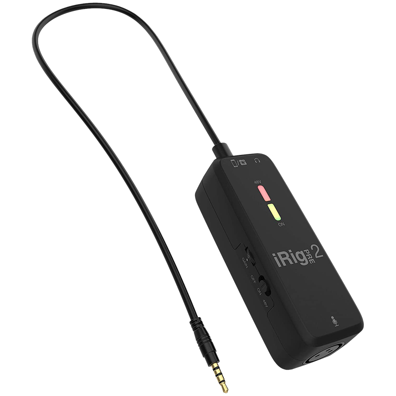 IK iRig Pre 2电容麦克风话放手机安卓相机配音录音唱K歌放大器