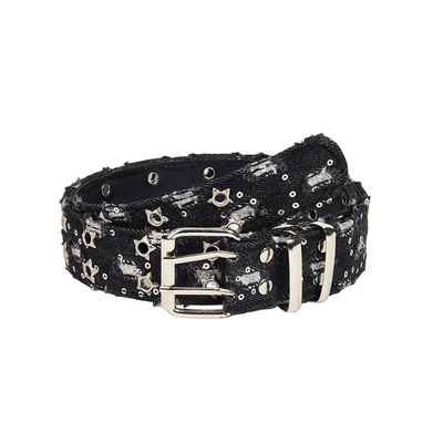 原创做旧破坏牛仔布腰带