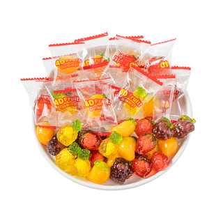 棵力果4D爆浆夹心水果汁软糖混合水果味散装过新年货糖果零食批发