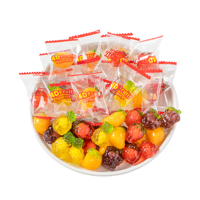 棵力果4D爆浆夹心水果汁软糖混合水果味散装喜糖儿童糖果零食批发