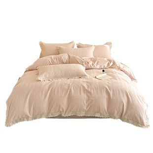 高级感全棉被套单件提花纯棉单独被罩200x230cm床单人花卉四件套