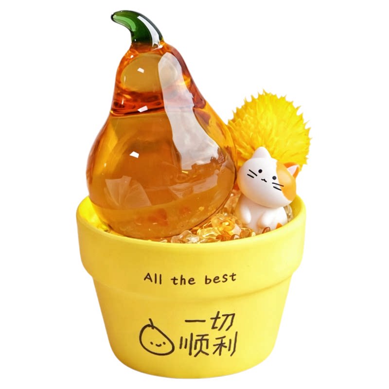 猫咪琉璃发光果盘｜工位桌面摆件装饰摆件