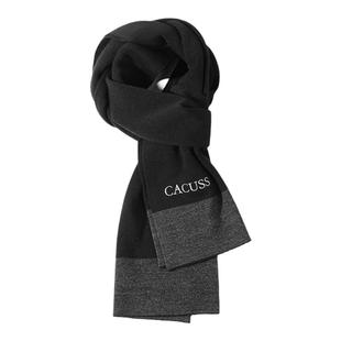 CACUSS羊毛围巾冬季男款毛线日系灰色加厚保暖含羊毛针织围脖礼盒