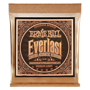 美产Ernie Ball民谣吉他弦2546磷铜木eb琴弦一套6根装覆膜防锈