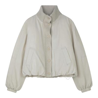 solighter拼接立领短款羽绒服