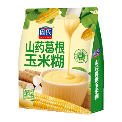 周氏山药葛根玉米糊即食冲饮无添加蔗糖低脂中老年人代早餐小袋装