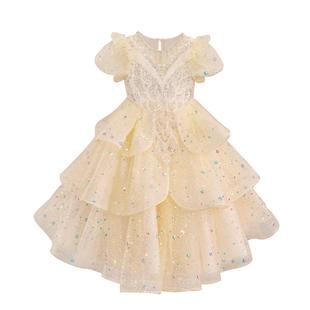 女童夏季连衣裙2026新款儿童洋气公主裙女孩生日绝美礼服裙子夏装