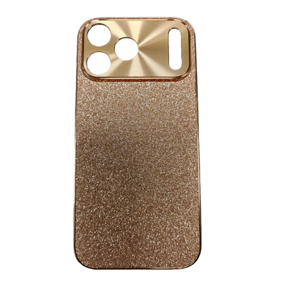 适用苹果17星钻闪粉电镀软边硬壳