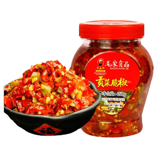 湖南剁椒毛家食品贡菜脆椒汤妈妈毛家官方旗舰店剁辣椒酱韶山特产
