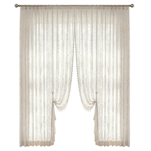 美如云锦 华丽精致法式提花窗纱 蚕丝般飘逸垂顺客厅卧室纱帘定制