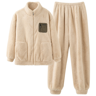 芬腾可安男士睡衣男款冬季珊瑚绒加厚加绒2026新款帅家居服秋冬天