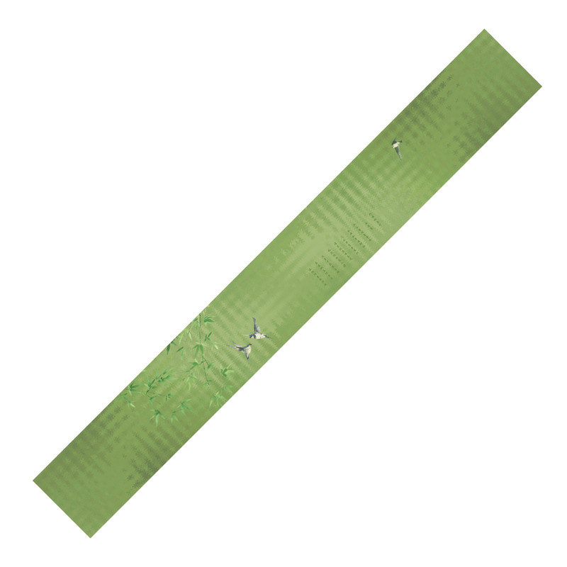 爱奇葩iqipa 嗔莺咤燕桌旗中式禅意茶席新燕茶桌垫布绿色茶台桌布
