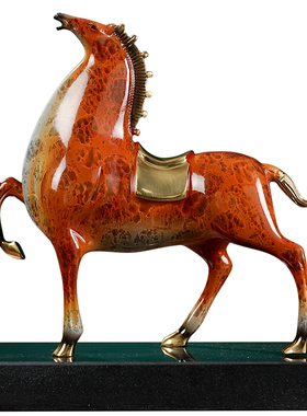 黄铜马到成功办公室摆件开业礼物