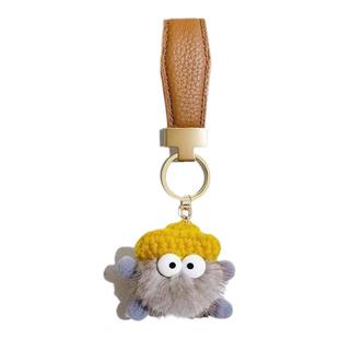 适用LV包包挂件羊皮高级感小煤球汽车钥匙扣公仔可爱情侣挂饰女