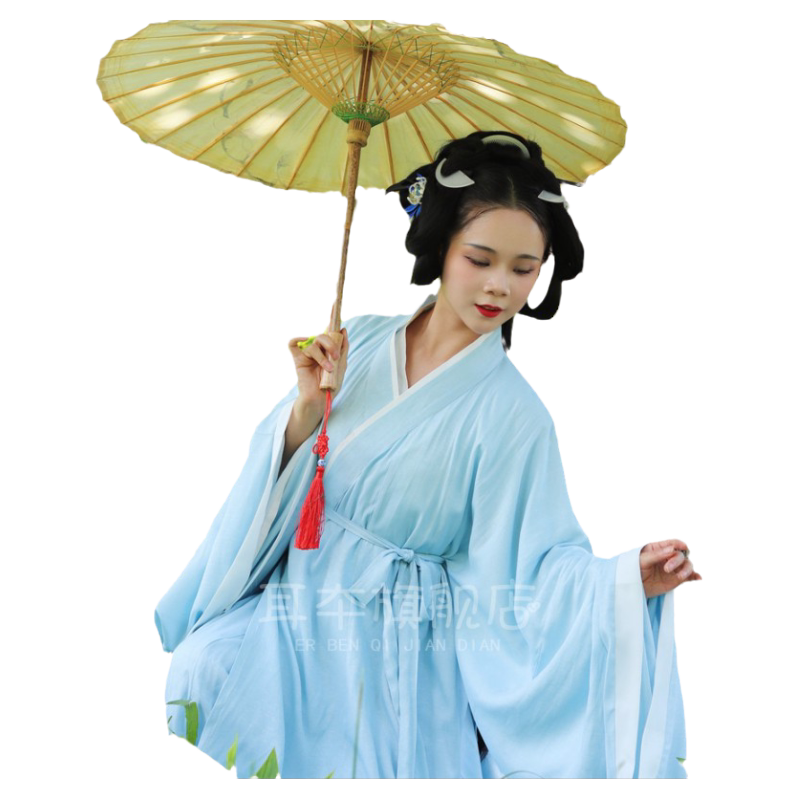 魏晋风汉服直裾交领写真摄影服装