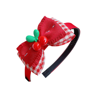 儿童发箍2023新款红色毛绒头箍女童带齿防滑刘海发卡可爱公主头饰