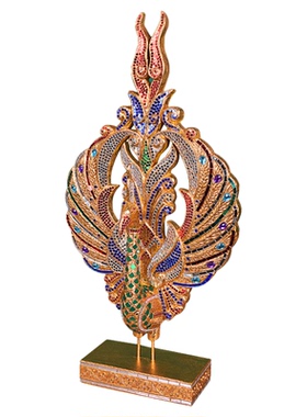 孔雀开屏玄关摆件轻奢欧式客厅