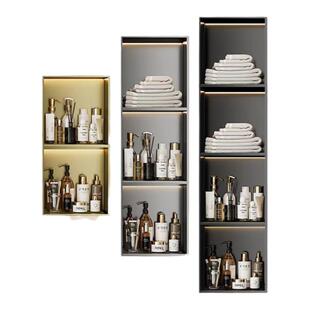 浪珂不锈钢壁龛置物架卫生间垃圾桶浴室嵌入式金属壁龛可定制尺寸