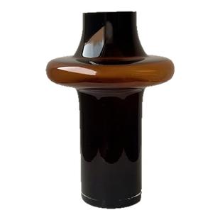 态生活 ins轻奢风艺术咖色玻璃花瓶客厅茶几高级感水养鲜花插花器