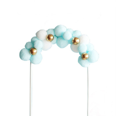 粉色热气球月亮棉花可爱蛋糕装饰