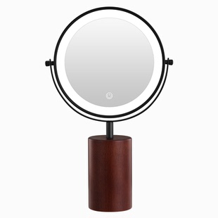 镜子化妆镜桌面台式梳妆台带灯宿舍家用双面放大镜可充电led镜子