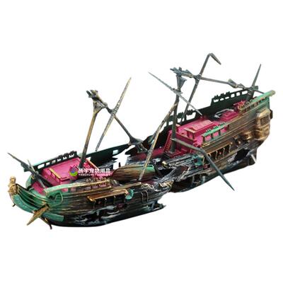 装饰深海气动破船躲避鱼缸造景