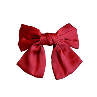 Ying.周杨青同款韩国绸缎大蝴蝶结发夹发卡后脑勺发饰弹簧夹头饰