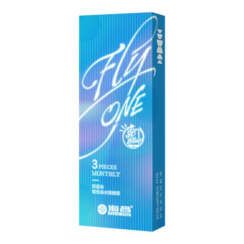 【淘宝秒杀】海昌3Cblue防蓝光月抛3片隐形近视眼镜抗UV高清正品