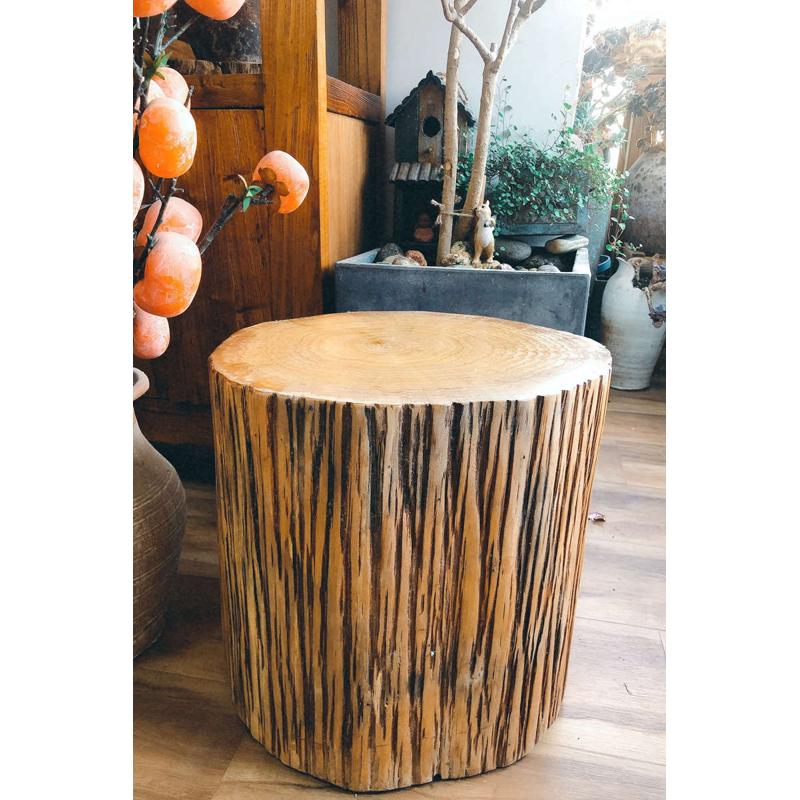 根雕凳子实木墩子原木树桩木桩底座树墩茶几配凳大板支架圆木凳子