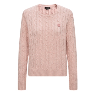 【含羊毛】Scofield女装复古绞花套头针织衫刺绣细节2025秋冬新品