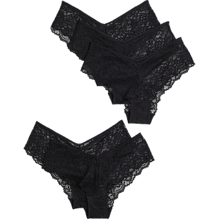 HM冬季女士内裤低腰5条装蕾丝Hipster内裤1171002