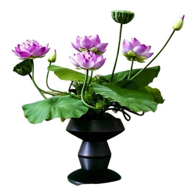 蔷薇花开仿真荷花餐桌花摆件