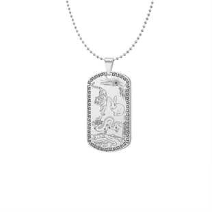 虎兔龙三会生肖吊坠蛇马羊猴鸡狗鼠牛猪牌挂件属相寅卯辰项链定制