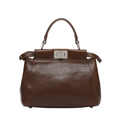 植鞣牛皮凯莉包头层皮大容量单肩